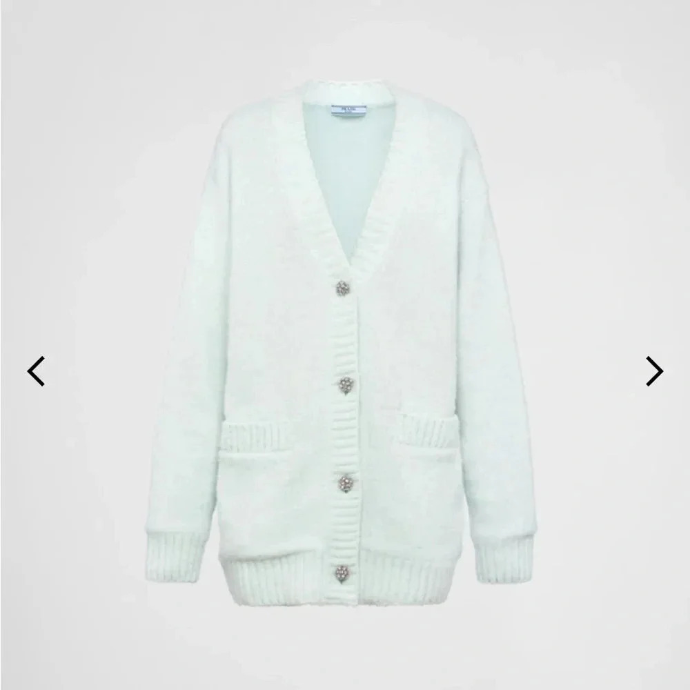 VGC Prada womens oversized light seafoam wool cardigan current size 40 - Picture 2 of 13